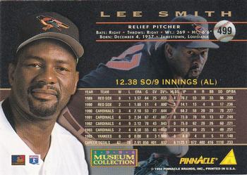 1994 Pinnacle - Museum Collection #499 Lee Smith Back