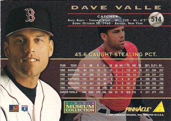 1994 Pinnacle - Museum Collection #514 Dave Valle Back