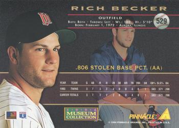 1994 Pinnacle - Museum Collection #529 Rich Becker Back