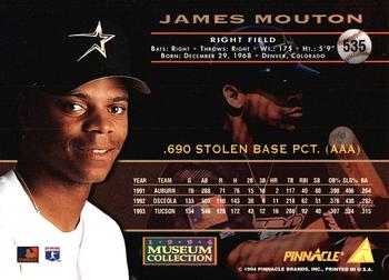 1994 Pinnacle - Museum Collection #535 James Mouton Back