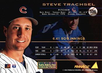 1994 Pinnacle - Museum Collection #536 Steve Trachsel Back