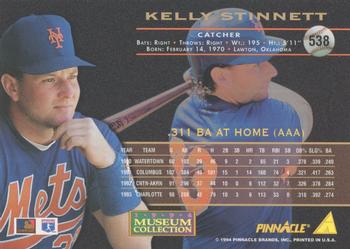 1994 Pinnacle - Museum Collection #538 Kelly Stinnett Back