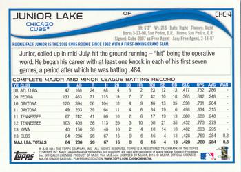2014 Topps Chicago Cubs #CHC-4 Junior Lake Back