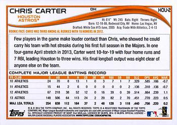 2014 Topps Houston Astros #HOU-2 Chris Carter Back