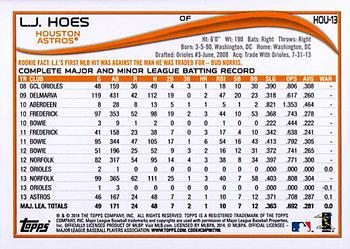 2014 Topps Houston Astros #HOU-13 L.J. Hoes Back