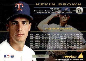 1994 Pinnacle - Artist's Proofs #71 Kevin Brown Back