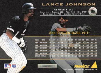 1994 Pinnacle - Artist's Proofs #86 Lance Johnson Back