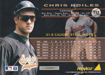 1994 Pinnacle - Artist's Proofs #112 Chris Hoiles Back