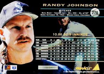 1994 Pinnacle - Artist's Proofs #278 Randy Johnson Back
