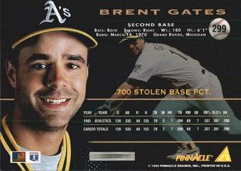 1994 Pinnacle - Artist's Proofs #299 Brent Gates Back