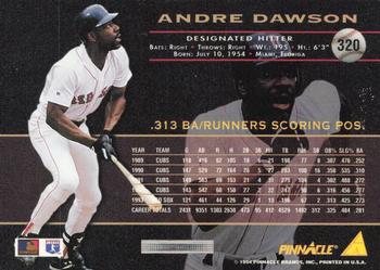1994 Pinnacle - Artist's Proofs #320 Andre Dawson Back