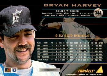 1994 Pinnacle - Artist's Proofs #344 Bryan Harvey Back
