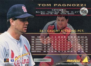1994 Pinnacle - Artist's Proofs #439 Tom Pagnozzi Back