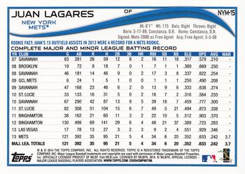 2014 Topps New York Mets #NYM-15 Juan Lagares Back
