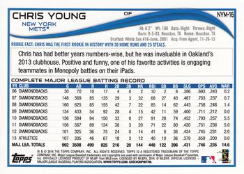 2014 Topps New York Mets #NYM-16 Chris Young Back