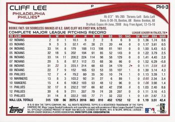 2014 Topps Philadelphia Phillies #PH-3 Cliff Lee Back