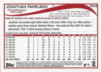 2014 Topps Philadelphia Phillies #PH-8 Jonathan Papelbon Back