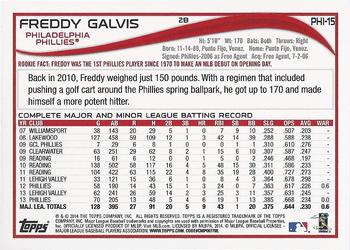 2014 Topps Philadelphia Phillies #PH-15 Freddy Galvis Back