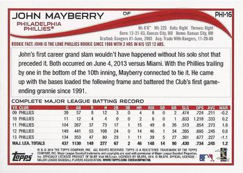 2014 Topps Philadelphia Phillies #PH-16 John Mayberry Back