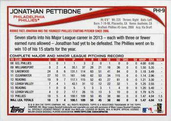 2014 Topps Philadelphia Phillies #PH-9 Jonathan Pettibone Back