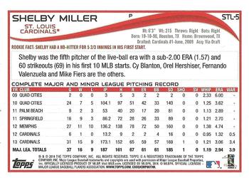 2014 Topps St. Louis Cardinals #STL5 Shelby Miller Back