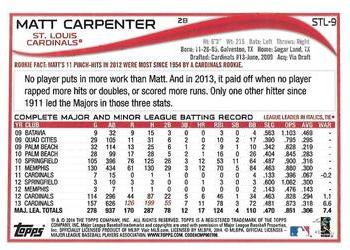 2014 Topps St. Louis Cardinals #STL9 Matt Carpenter Back