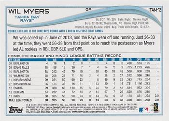 2014 Topps Tampa Bay Rays #TAM-12 Wil Myers Back