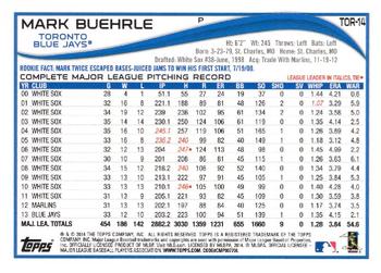 2014 Topps Toronto Blue Jays #TOR-14 Mark Buehrle Back