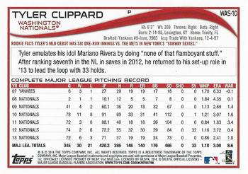 2014 Topps Washington Nationals #WAS-10 Tyler Clippard Back