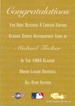 1994 Classic - Autographs #NNO Michael Tucker Back