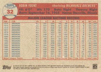 2015 Topps Archives #32 Robin Yount Back