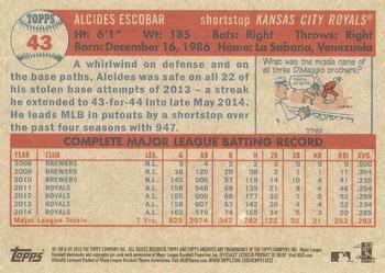 2015 Topps Archives #43 Alcides Escobar Back