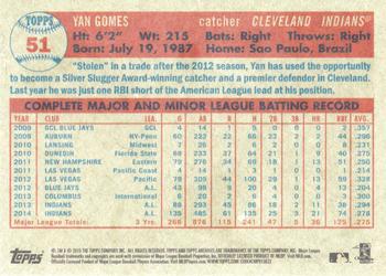 2015 Topps Archives #51 Yan Gomes Back