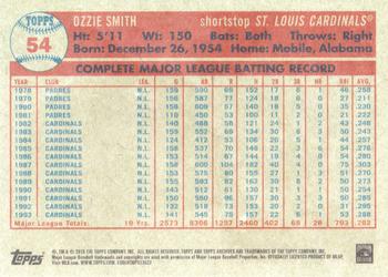 2015 Topps Archives #54 Ozzie Smith Back