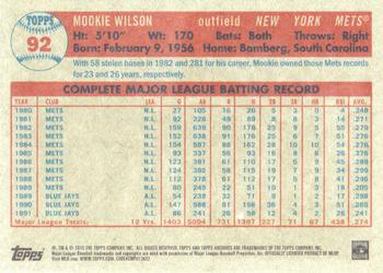 2015 Topps Archives #92 Mookie Wilson Back