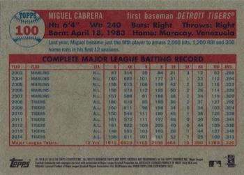 2015 Topps Archives #100 Miguel Cabrera Back