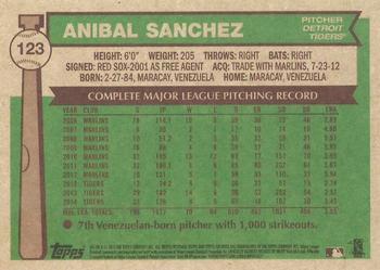 2015 Topps Archives #123 Anibal Sanchez Back