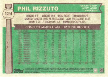 2015 Topps Archives #124 Phil Rizzuto Back