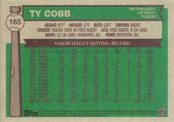 2015 Topps Archives #165 Ty Cobb Back