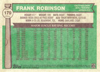 2015 Topps Archives #179 Frank Robinson Back