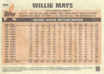 2015 Topps Archives #300 Willie Mays Back