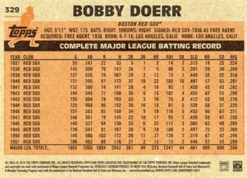 2015 Topps Archives #329 Bobby Doerr Back