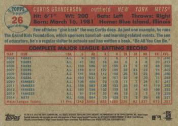 2015 Topps Archives #26 Curtis Granderson Back