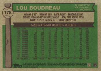 2015 Topps Archives #178 Lou Boudreau Back