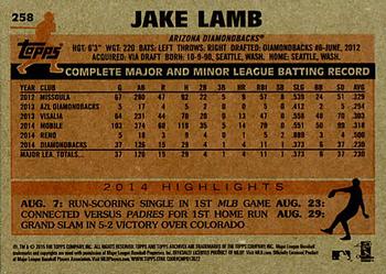 2015 Topps Archives #258 Jake Lamb Back