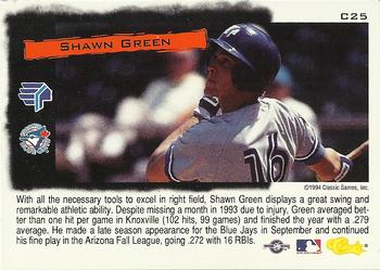 1994 Classic - Cream of the Crop #C25 Shawn Green Back