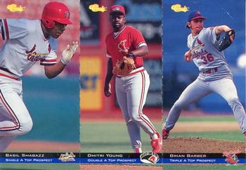1994 Classic - Tri-Cards #T76 / T77 / T78 Basil Shabazz / Dmitri Young / Brian Barber Front