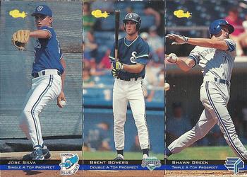 1994 Classic - Tri-Cards #T82 / T83 / T84 Jose Silva / Brent Bowers / Shawn Green Front