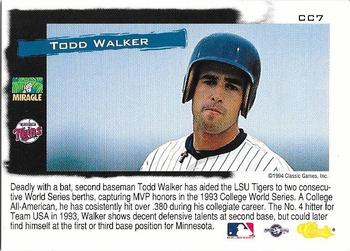 1994 Classic - Cream of the Crop Update #CC7 Todd Walker Back