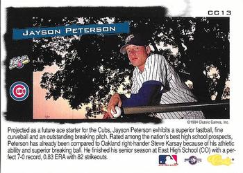 1994 Classic - Cream of the Crop Update #CC13 Jayson Peterson Back